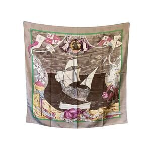 Hermès HERMES Christophe Colomb de couvre  L’Amerique 12 October 1492 Scarf